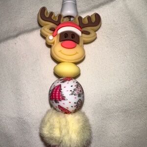 Festive Reindeer Handmade 🖊️ with Yellow and Pink Accents